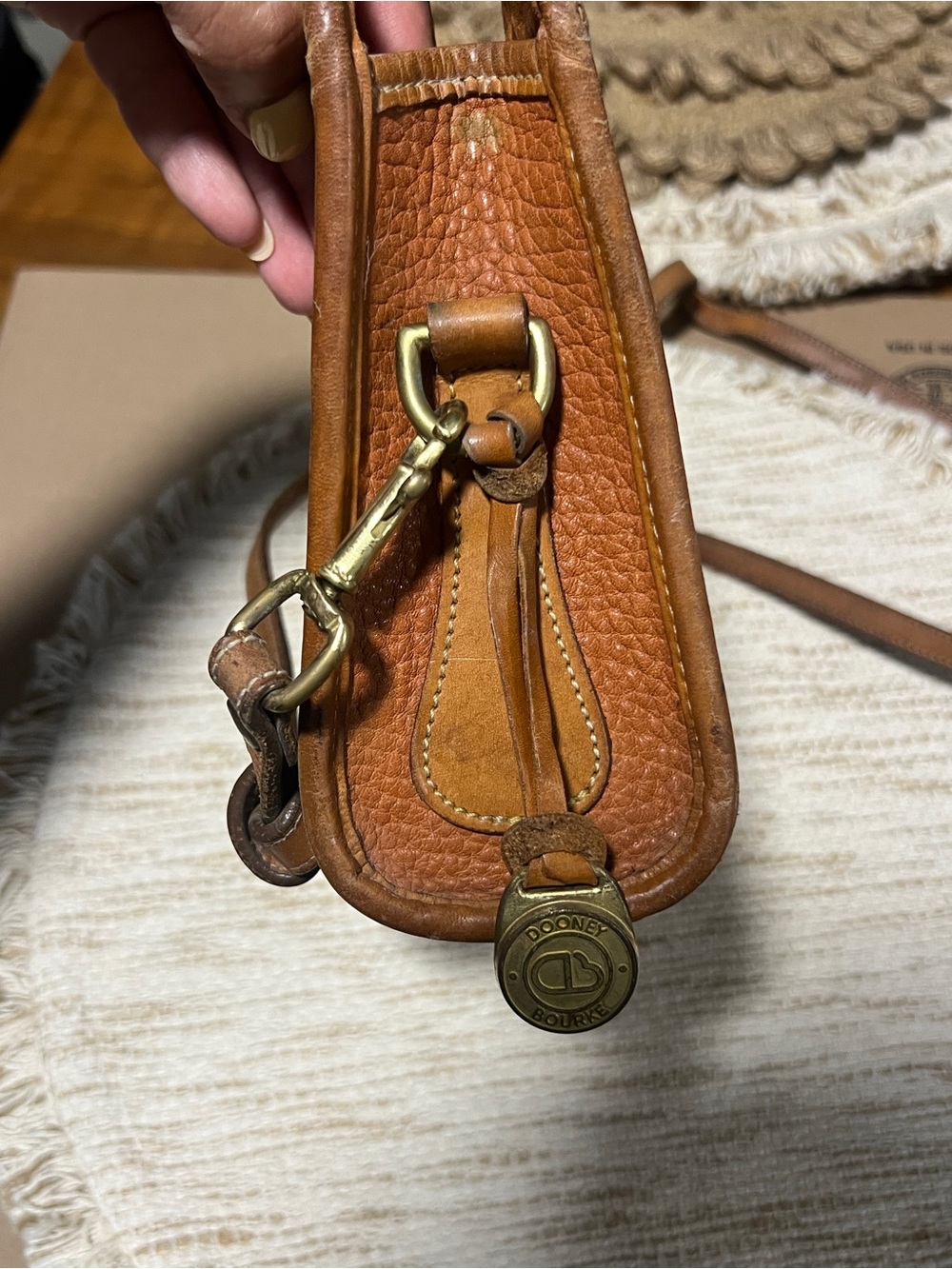 Dooney & Bourke Brown Pebbled Leather Crossbody - Picture 6 of 8